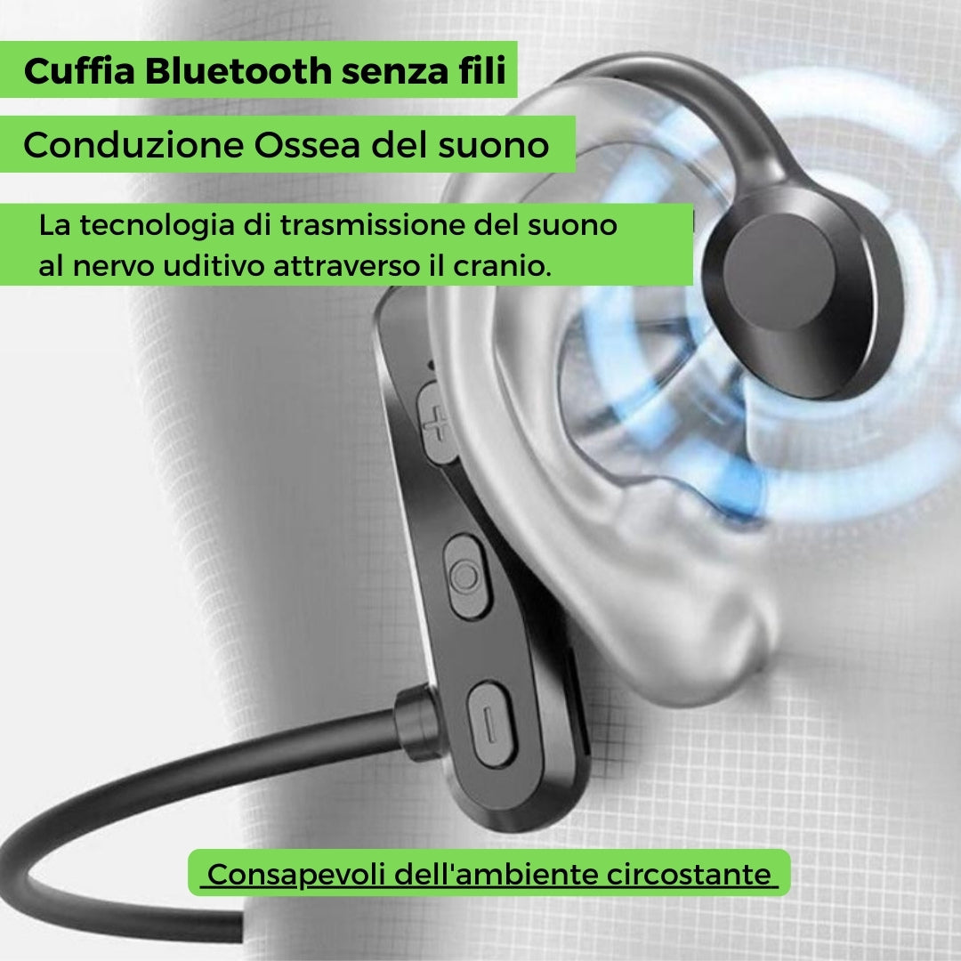 OFFERTA Kitt LUCI e BLUETOOTH : GRATIS Cuffie Wireless Bluetooth a Conduzione Ossea con KIT LUCI per Bici e Monopattino : Luce Posteriore + Anteriore e di Posizione.