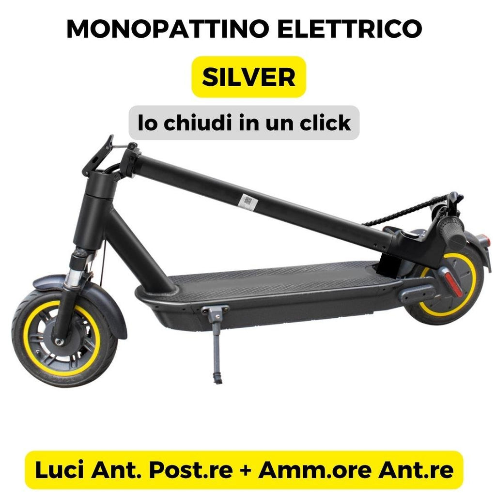 MONO SILVER : Monopattino Elettrico Luci Ant. Post.re e Ammortizzatore