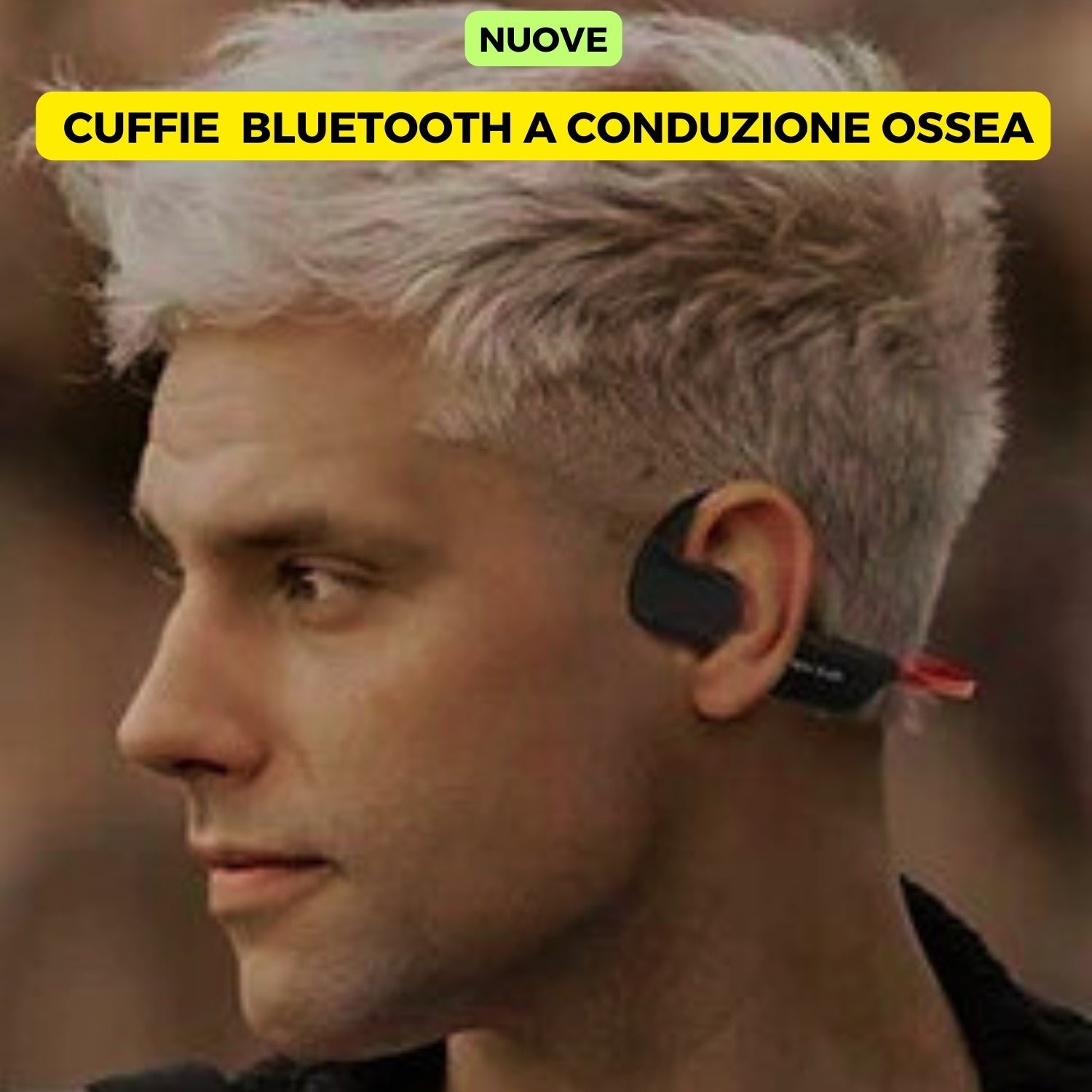 OFFERTA GRATIS Cuffie Wireless Bluetooth a Conduzione Ossea con KIT LUCI per Bici e Monopattino : Luce Posteriore+Anteriore.